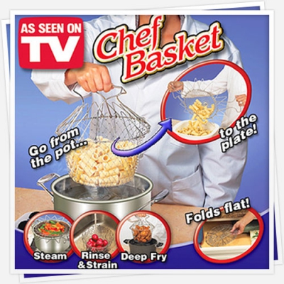 Chef Basket (Шеф Баскет)-универсальное приспособления для варки, жарки и процеживания пищи ― "Vgik - Вжик, магазин полезных вещей."