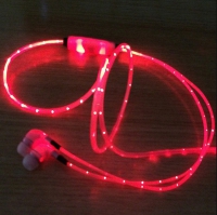 Светодиодные LED наушники с гарнитурой (вкладыши) ( Светящиеся наушники)