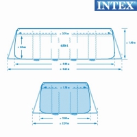 Intex 28350 Интекс Бассейн прямоугольный с фильтр-насосом 230V лестница (400х200х100см)