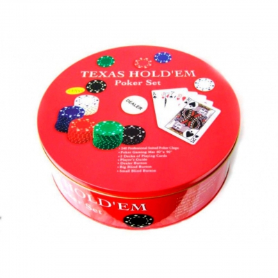 Набор для покера на 240 фишек в металлической коробке ― "Vgik - Вжик, магазин полезных вещей."