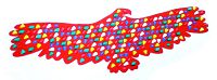 Массажный коврик с цветными камнями "Орел" 140 х 50 см