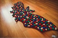 Массажный коврик с цветными камнями "Летучая Мышь" 145 х 50 см