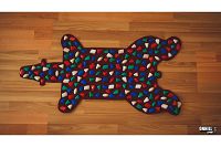 Массажный коврик с цветными камнями "Медведь" 100 х 50 см