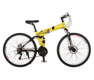 Велосипед горный складной 26 дюймов Profi (Желтый) ― "Vgik - Вжик, магазин полезных вещей."