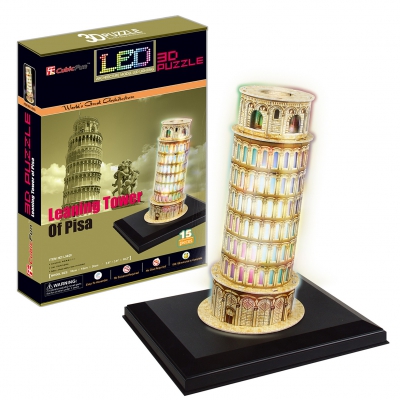 Пазл 3D LED Пизанская башня, 15 деталей ― "Vgik - Вжик, магазин полезных вещей."