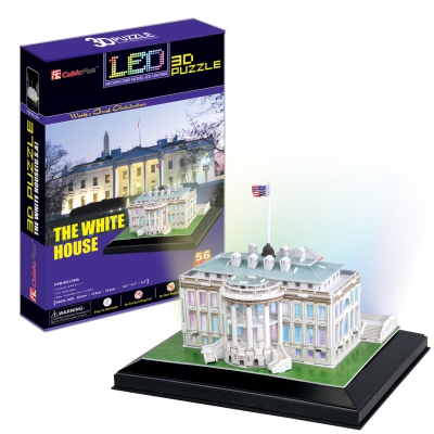 Пазл 3D  LED  Белый Дом 56 деталей ― "Vgik - Вжик, магазин полезных вещей."