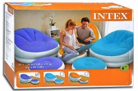 Intex 68572 интекс Надувное кресло с пуфиком (cалатовый цвет)