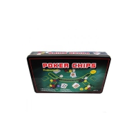 Набор для покера 300 фишек с номиналом в металлической коробке