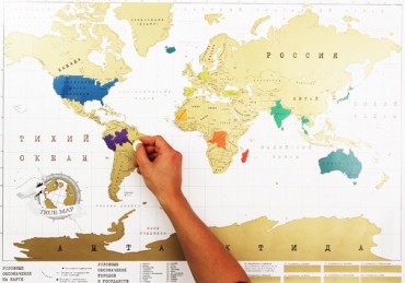 Скретч карта мира для путешественника. True map  с доставкой.
